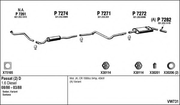 FENNO VW731 Exhaust System